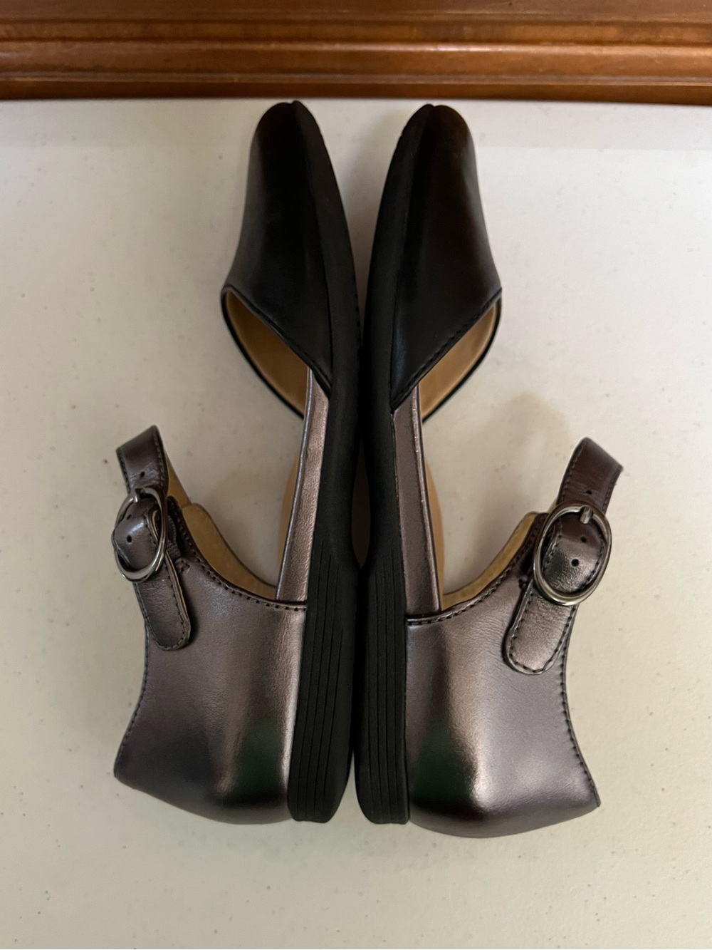 Dansko Liv Mary Jane Flats | Metallic Nappa | Black/Pewter - Picture 6 of 11